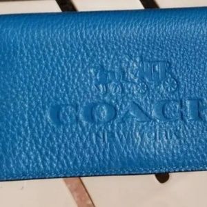 Coach Checkbook Cover Rare Atlantic Blue